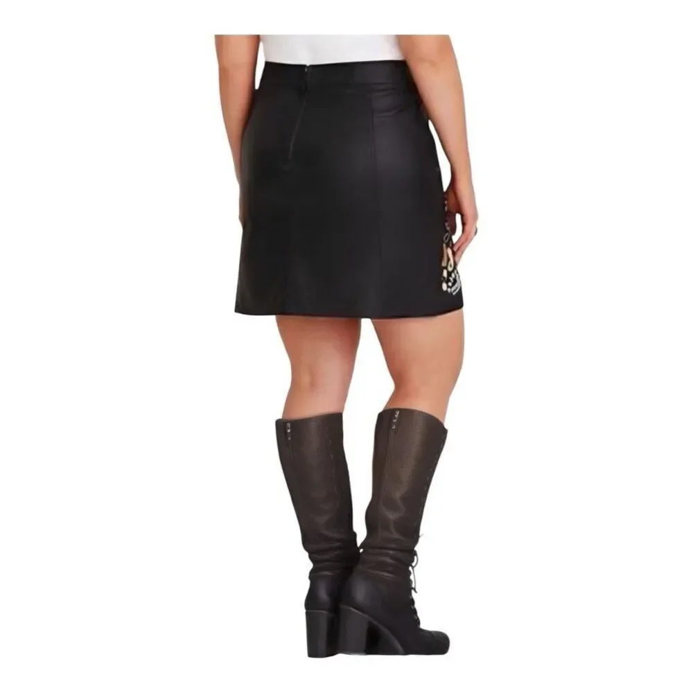 NWT Torrid Her Universe Star Wars Women's Han Solo Faux Leather Skirt Black 16
